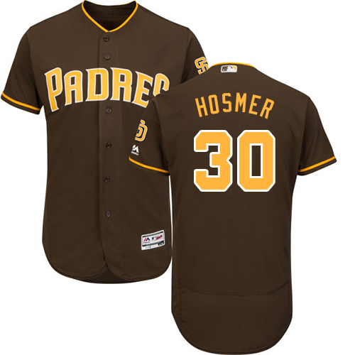 Padres #30 Eric Hosmer Brown Flexbase Authentic Collection Stitched MLB Jersey - Click Image to Close